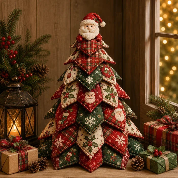 🎄LAST DAY 50% OFF - 🎄🧵DIY Quilted Christmas Tree Kit – Handmade Fabric Holiday Tabletop Tree Decor