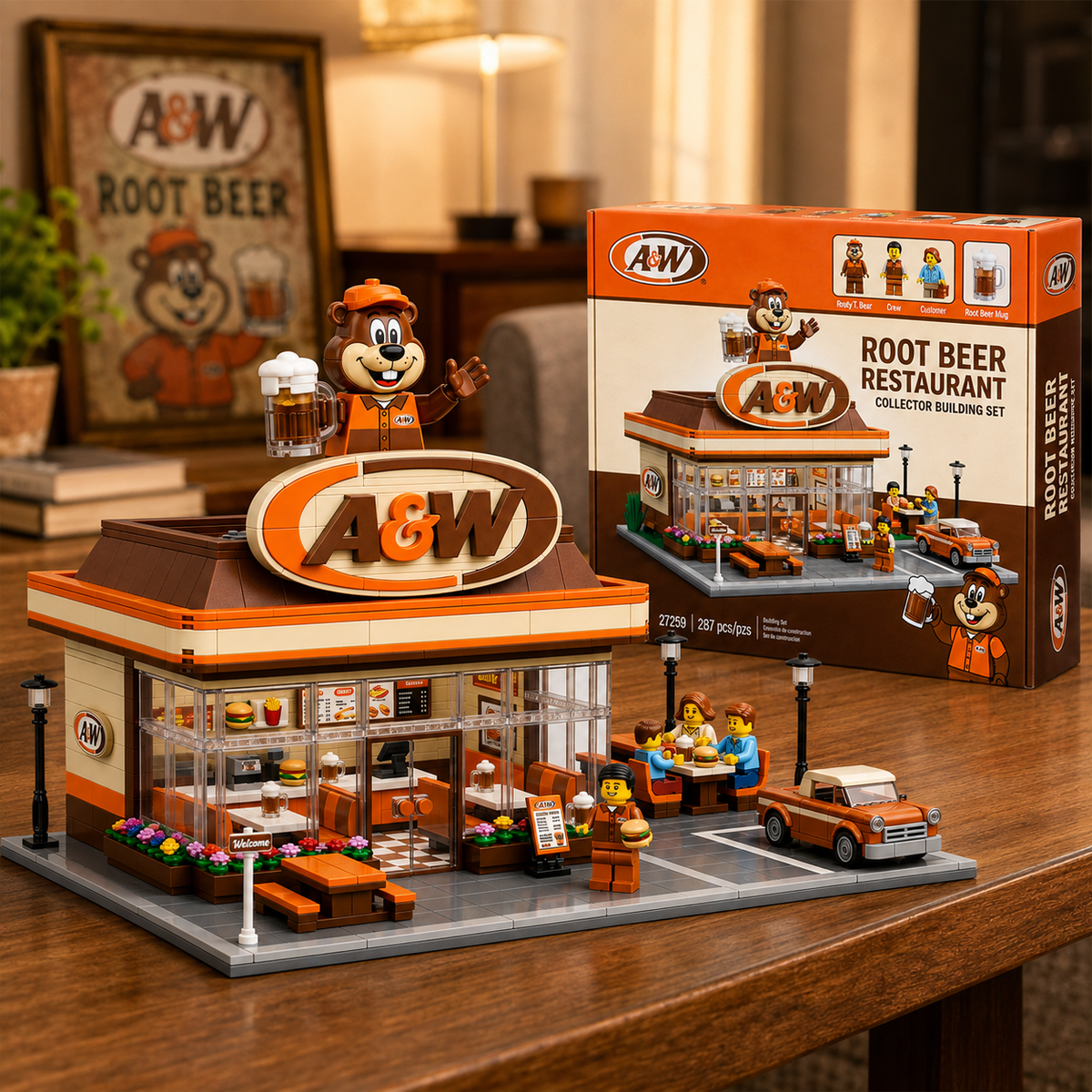 A&W Rooty's Retro Restaurant Building Block Set