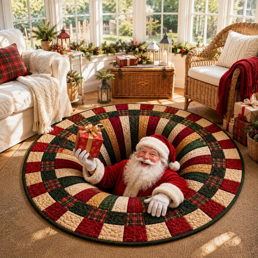 Santa Claus Christmas Round Rug