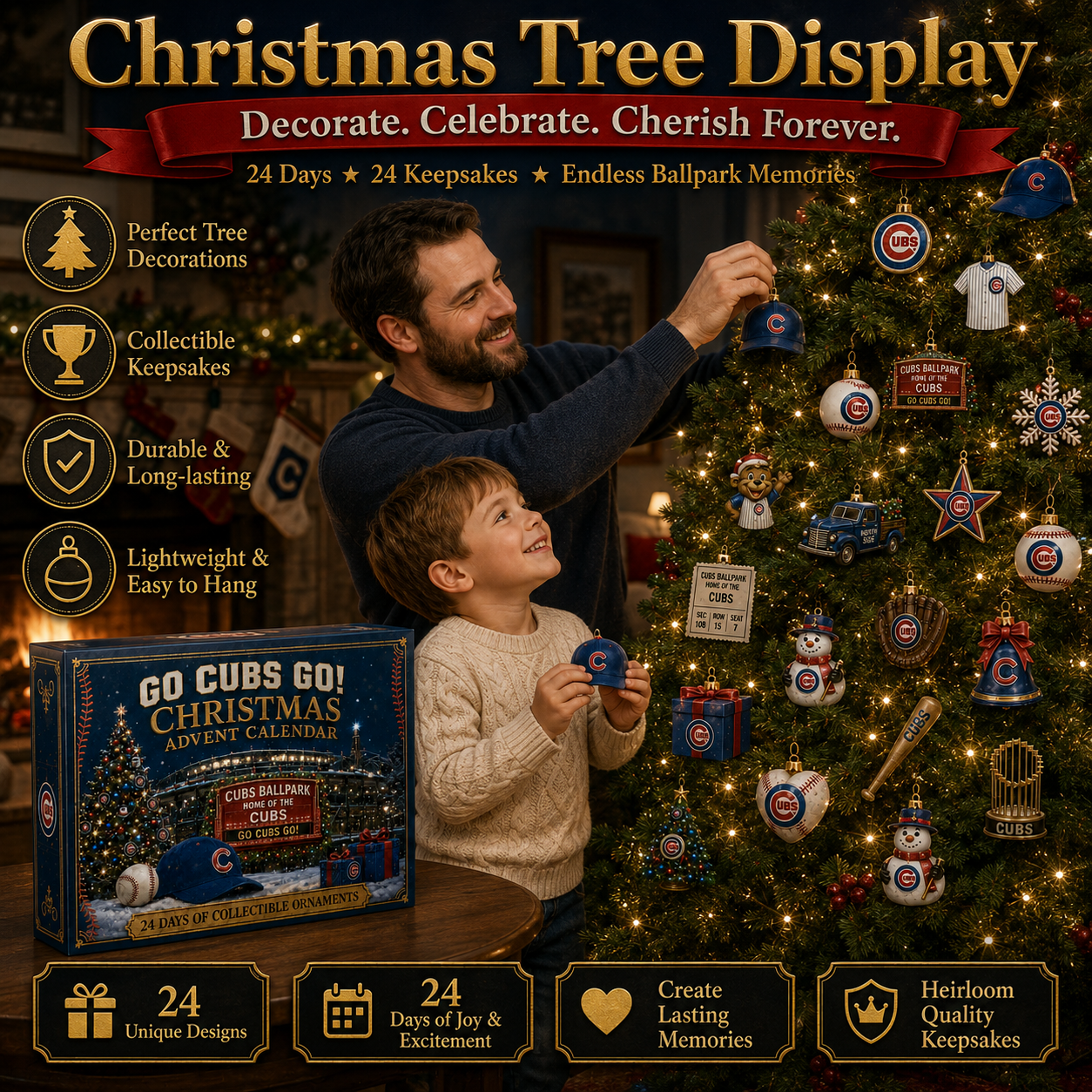 🎄 Go North Side Go! Baseball Christmas Advent Calendar