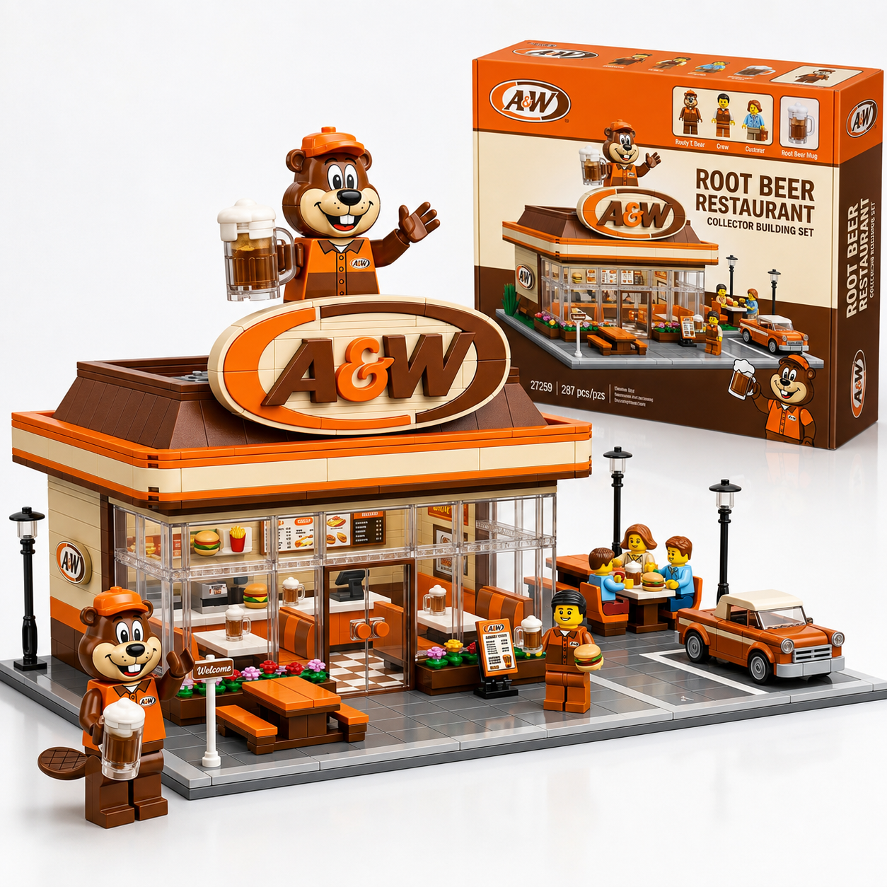 A&W Rooty's Retro Restaurant Building Block Set