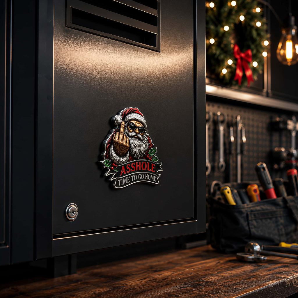 🎅Rebel Santa – Time to Go Home Metal Car Emblem