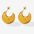 Chunky C Shape Hollow Earing Studs