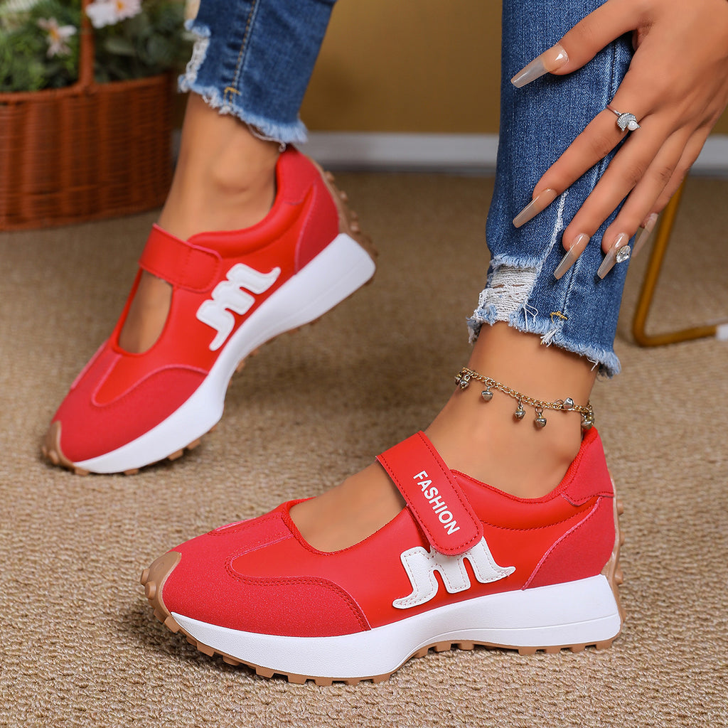 Mary Jane Hook-and-Loop Casual Sneakers with Built-In Arch Support & Convenient Slip-On Wear
