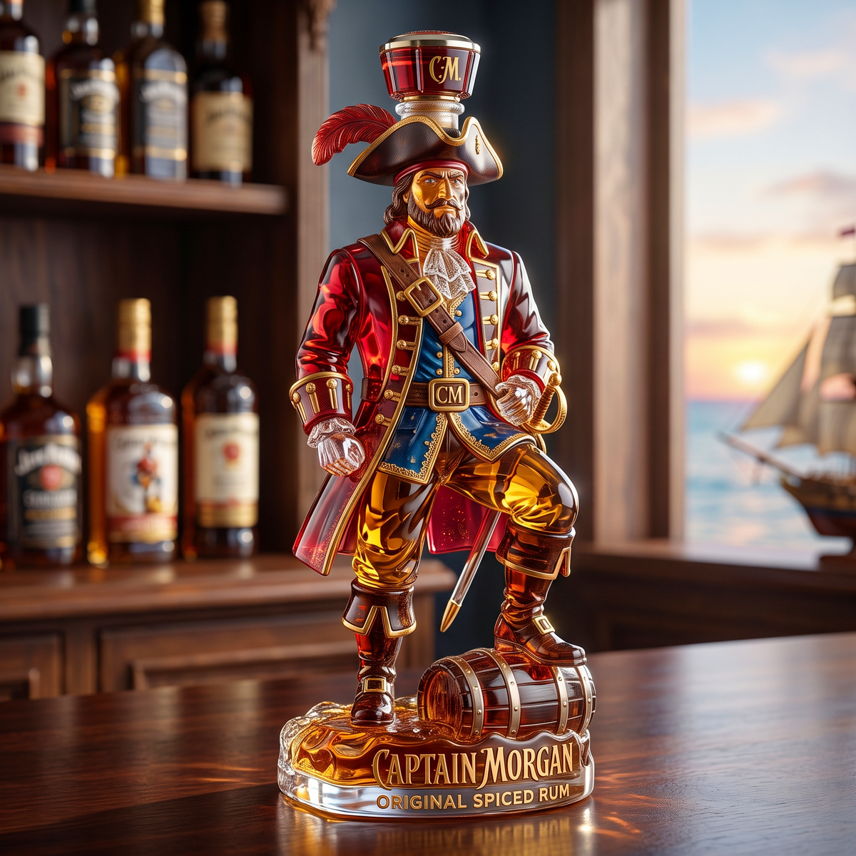 Captain Morgan 3D Whiskey Bottle