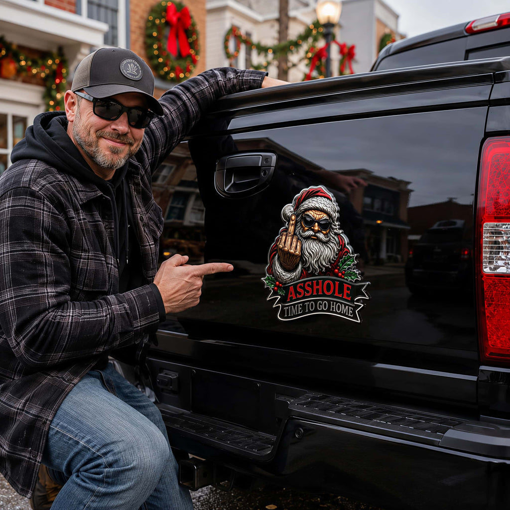 🎅Rebel Santa – Time to Go Home Metal Car Emblem