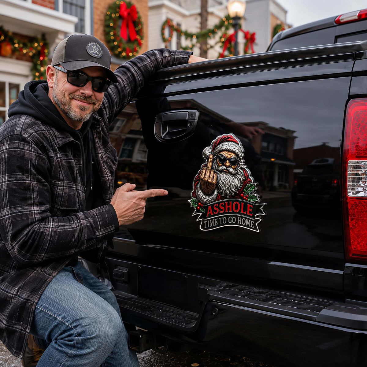 🎅Rebel Santa – Time to Go Home Metal Car Emblem