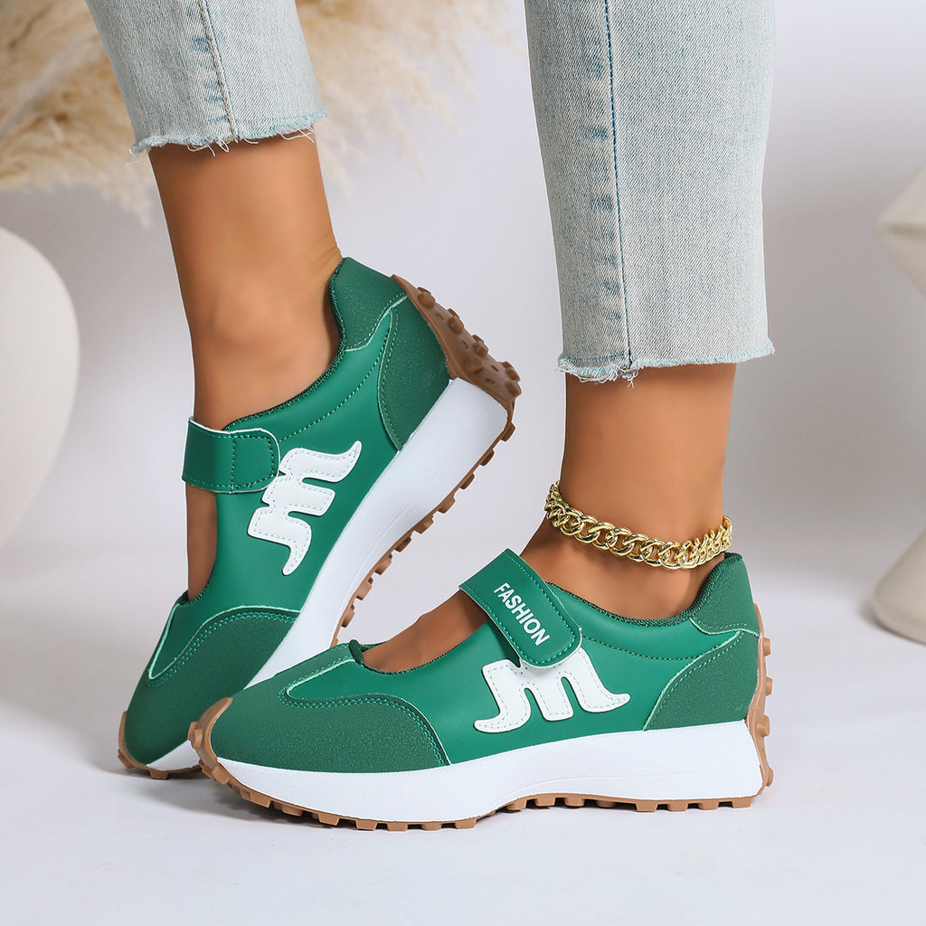 Mary Jane Hook-and-Loop Casual Sneakers with Built-In Arch Support & Convenient Slip-On Wear
