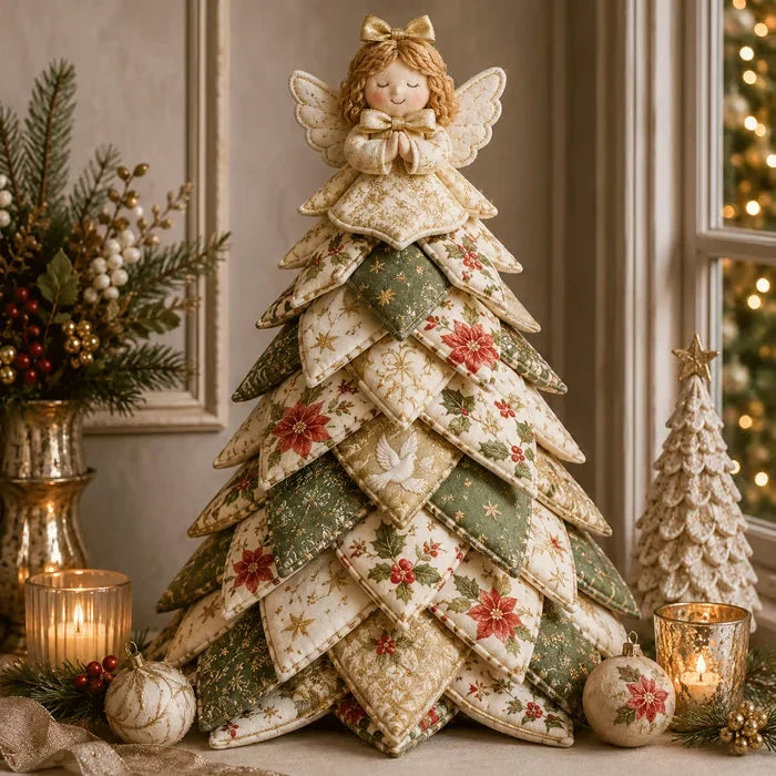 🎄LAST DAY 50% OFF - 🎄🧵DIY Quilted Christmas Tree Kit – Handmade Fabric Holiday Tabletop Tree Decor