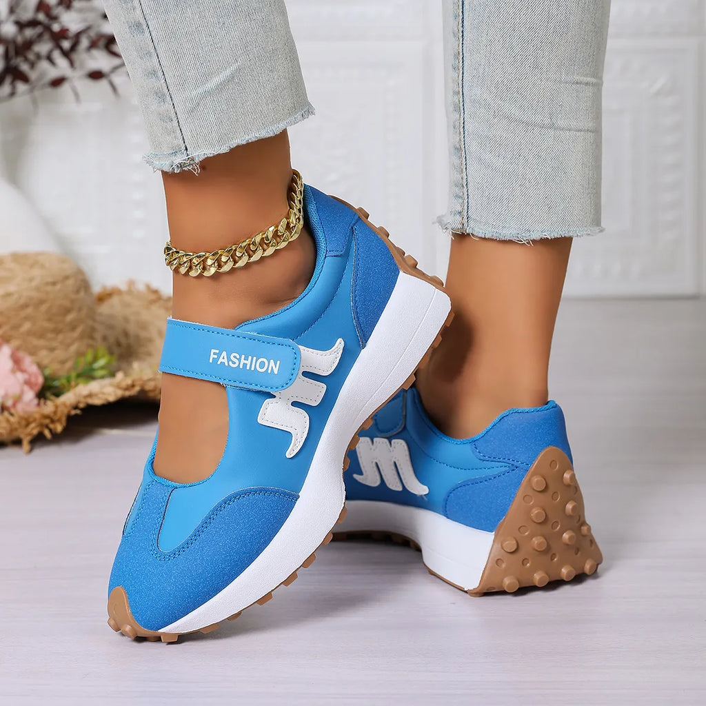Mary Jane Hook-and-Loop Casual Sneakers with Built-In Arch Support & Convenient Slip-On Wear