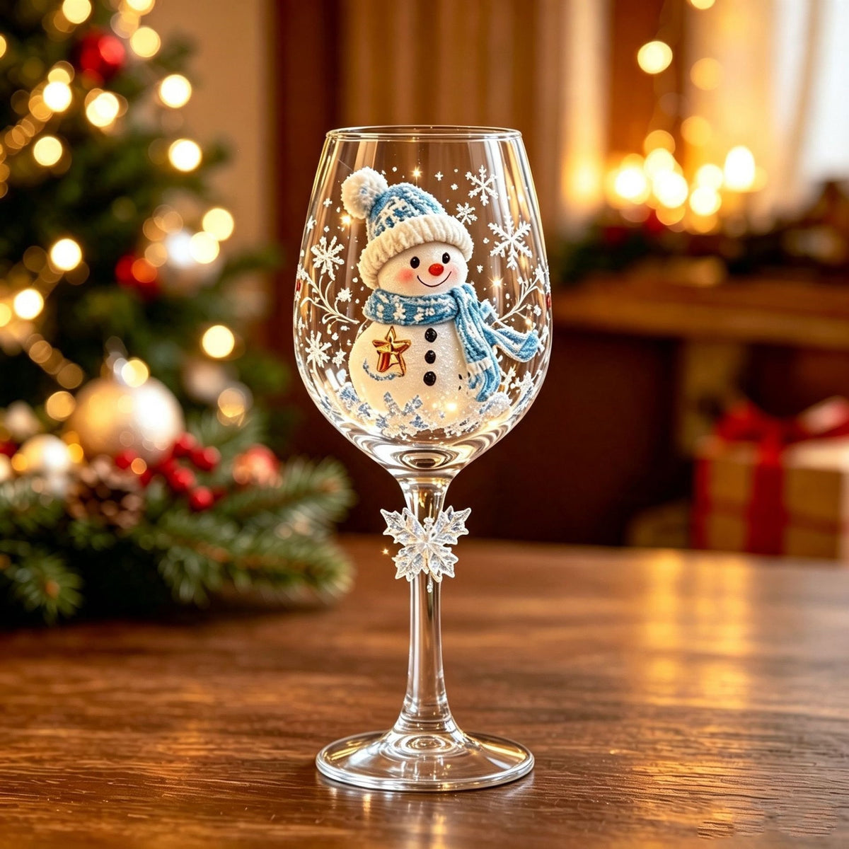 🎄✨ 3D Christmas Glass Art Cup | Luxury Raised Holiday Glassware for Drinks, Decor & Christmas Gifts 🎁