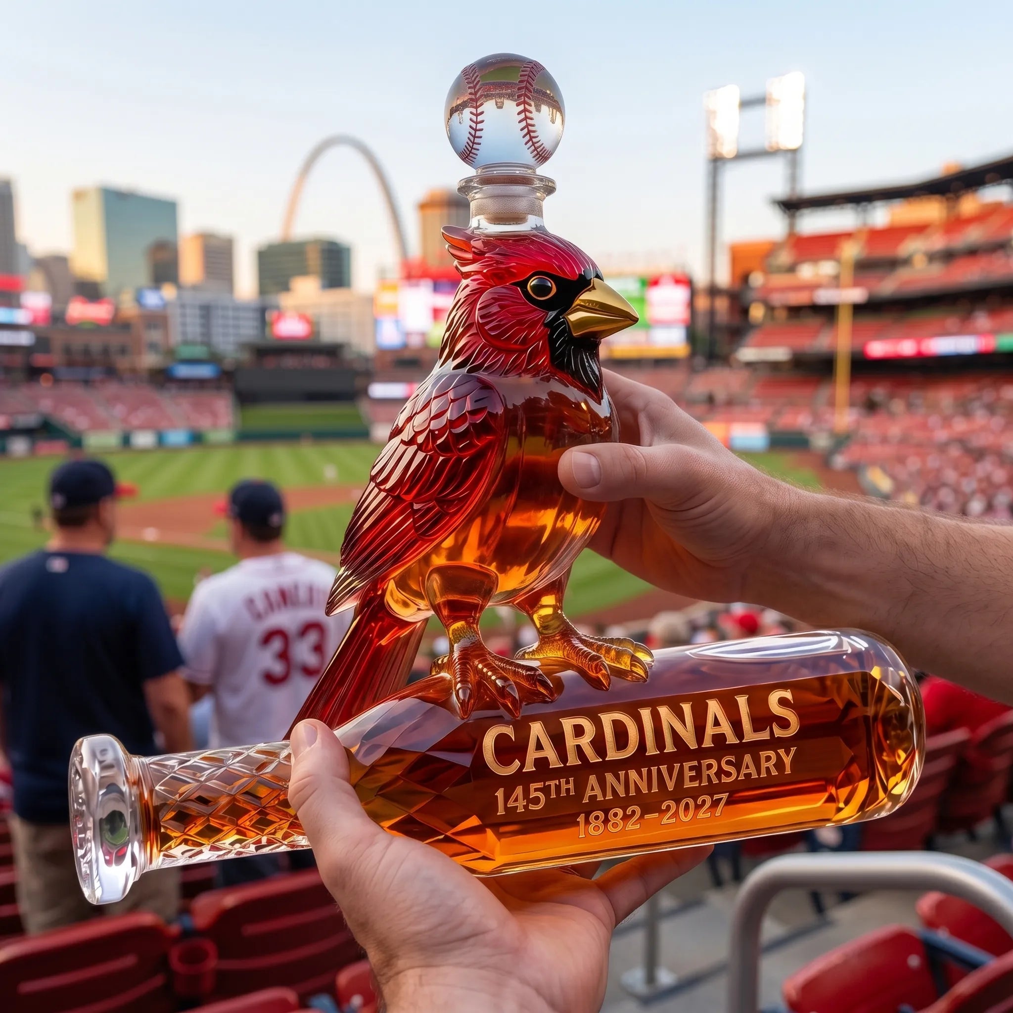 Cardinals 145th Anniversary Whiskey Bottle