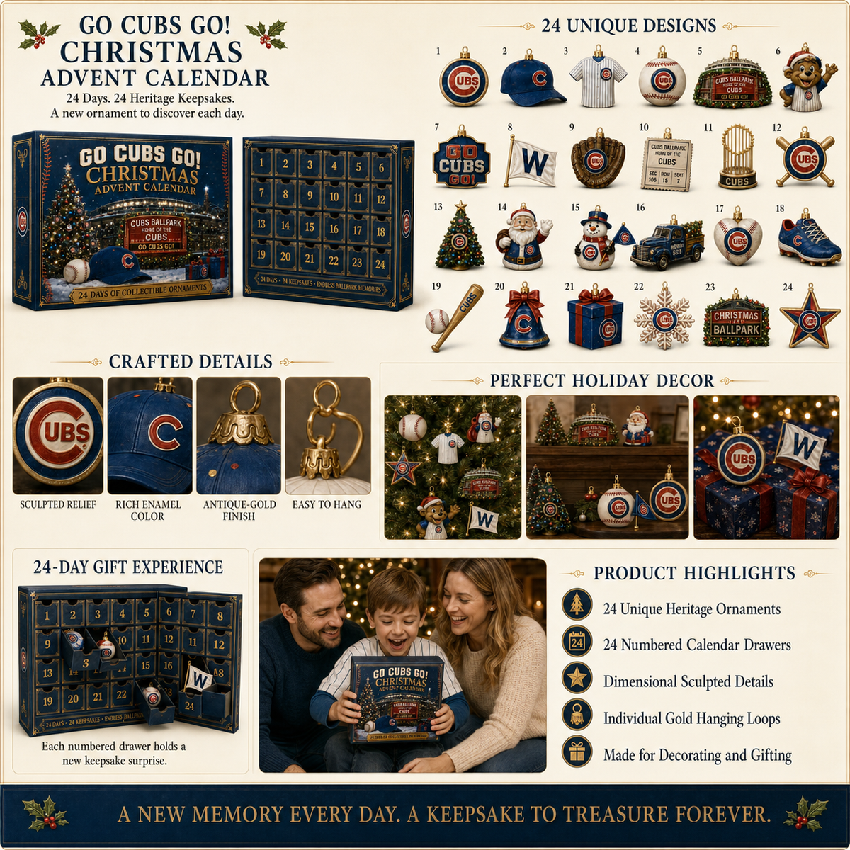 🎄 Go North Side Go! Baseball Christmas Advent Calendar