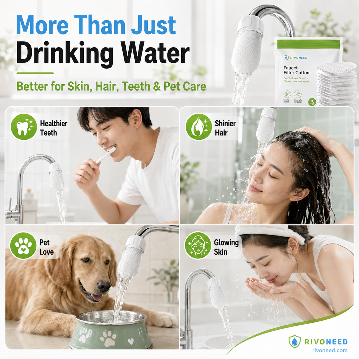 ⏰60%OFF⚡50K+ SOLD!💥Anti-Splash Kitchen Faucet Cotton Filter for Sediment & Rust Removal