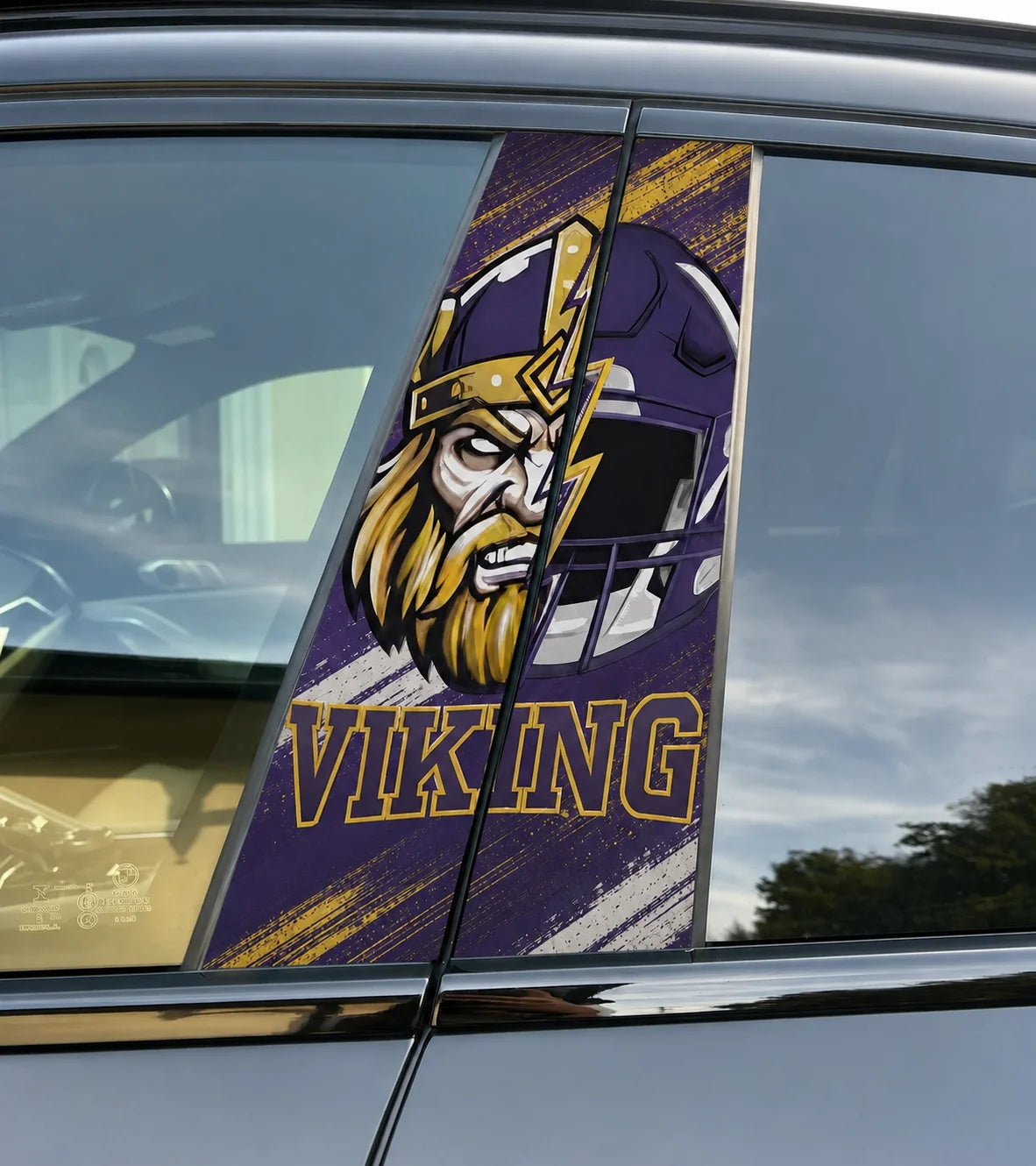 Minnesota Vikings Car Pillar Wrap - Universal Fit