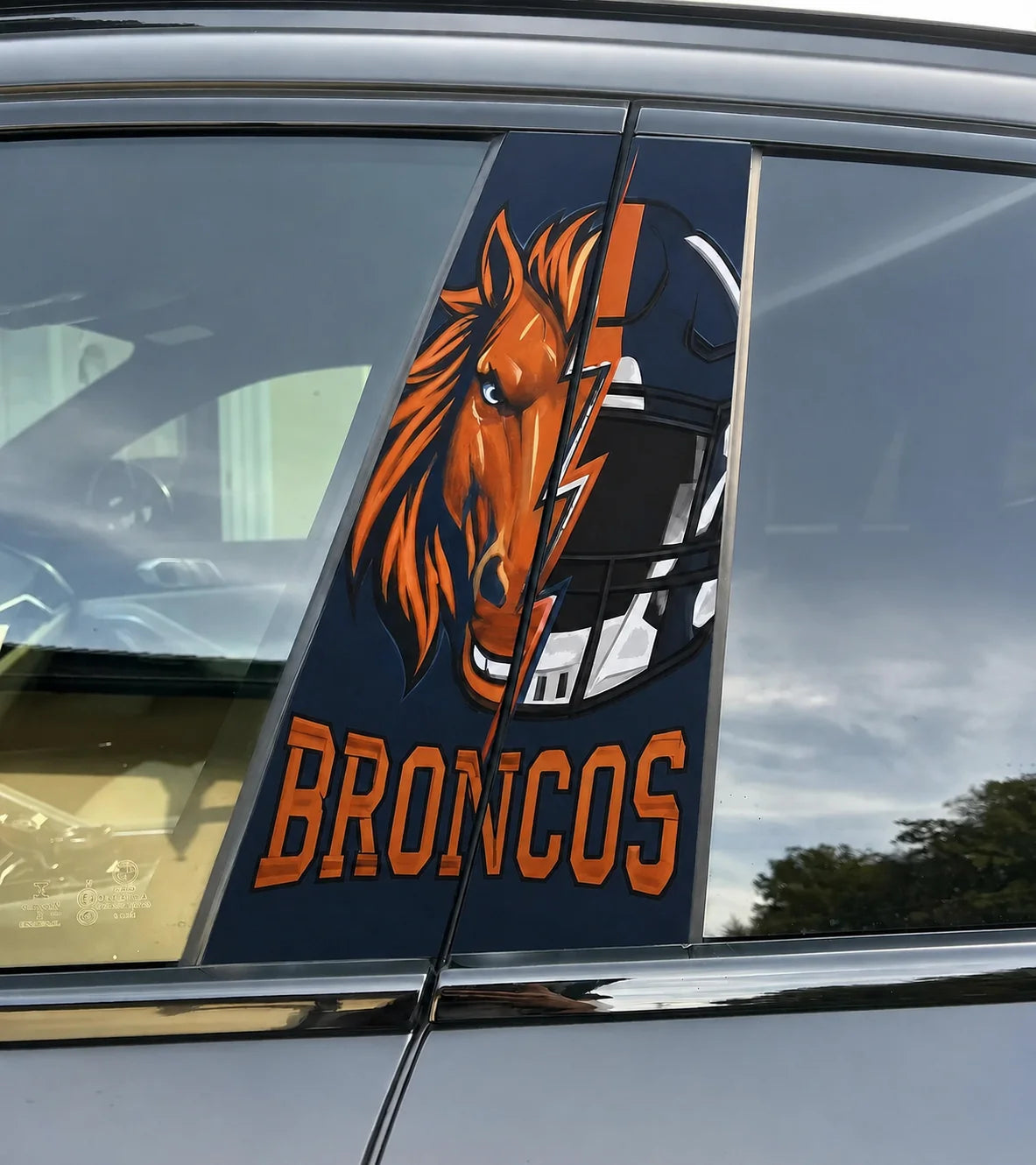 Denver Broncos Car Pillar Wrap - Universal Fit