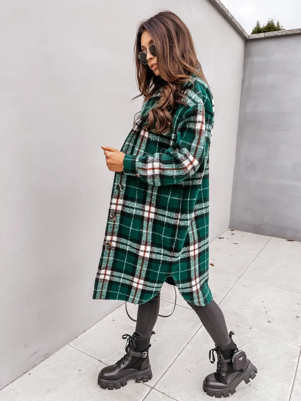 Elmwood Plaid Button Down Coat
