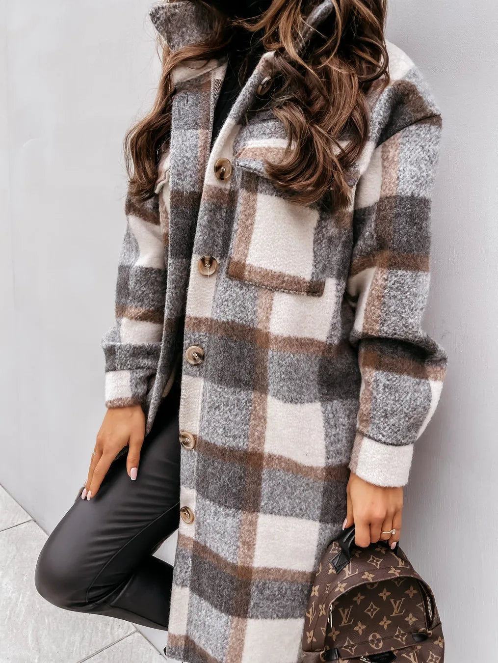 Elmwood Plaid Button Down Coat