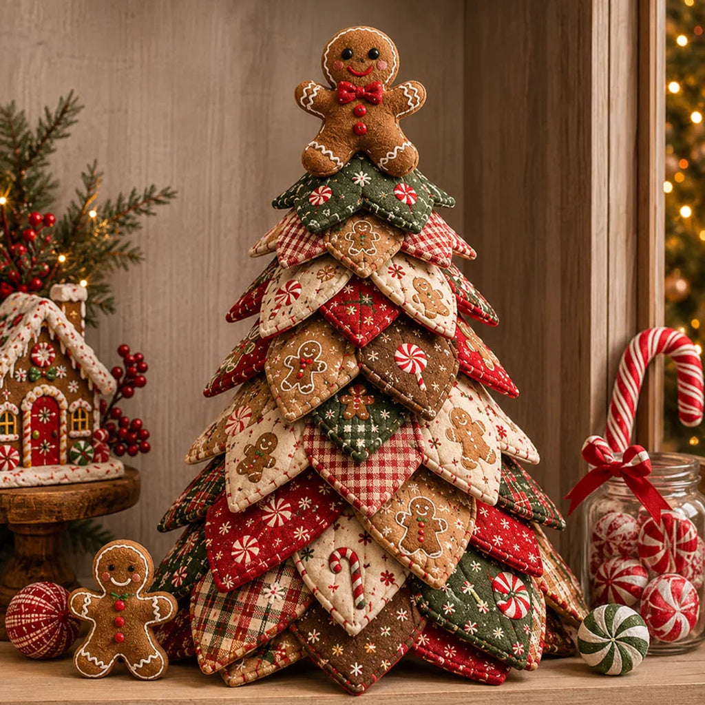🎄LAST DAY 50% OFF - 🎄🧵DIY Quilted Christmas Tree Kit – Handmade Fabric Holiday Tabletop Tree Decor