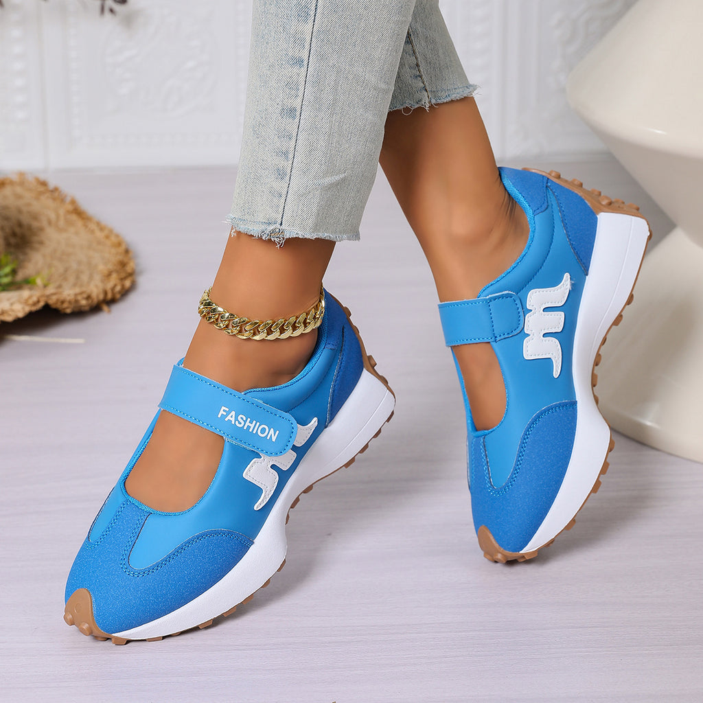 Mary Jane Hook-and-Loop Casual Sneakers with Built-In Arch Support & Convenient Slip-On Wear