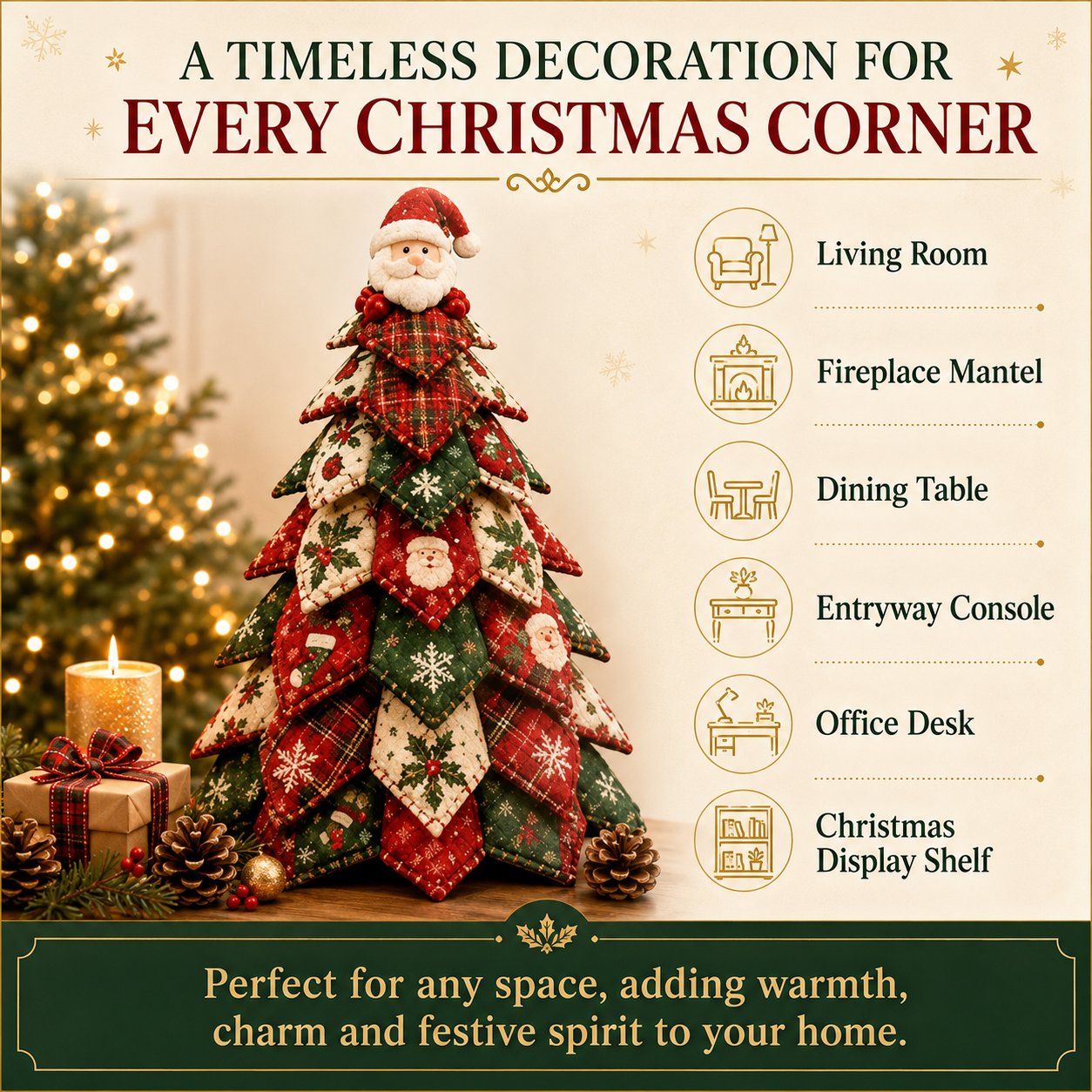 🎄LAST DAY 50% OFF - 🎄🧵DIY Quilted Christmas Tree Kit – Handmade Fabric Holiday Tabletop Tree Decor