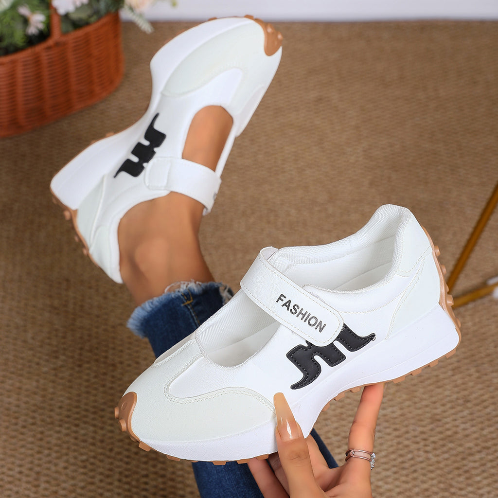 Mary Jane Hook-and-Loop Casual Sneakers with Built-In Arch Support & Convenient Slip-On Wear