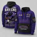 Baltimore Ravens Mascot Personalized Half-Zip Hoodie