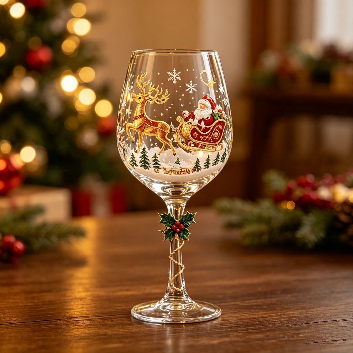 🎄✨ 3D Christmas Glass Art Cup | Luxury Raised Holiday Glassware for Drinks, Decor & Christmas Gifts 🎁