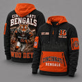 Cincinnati Bengals Mascot Personalized Half-Zip Hoodie