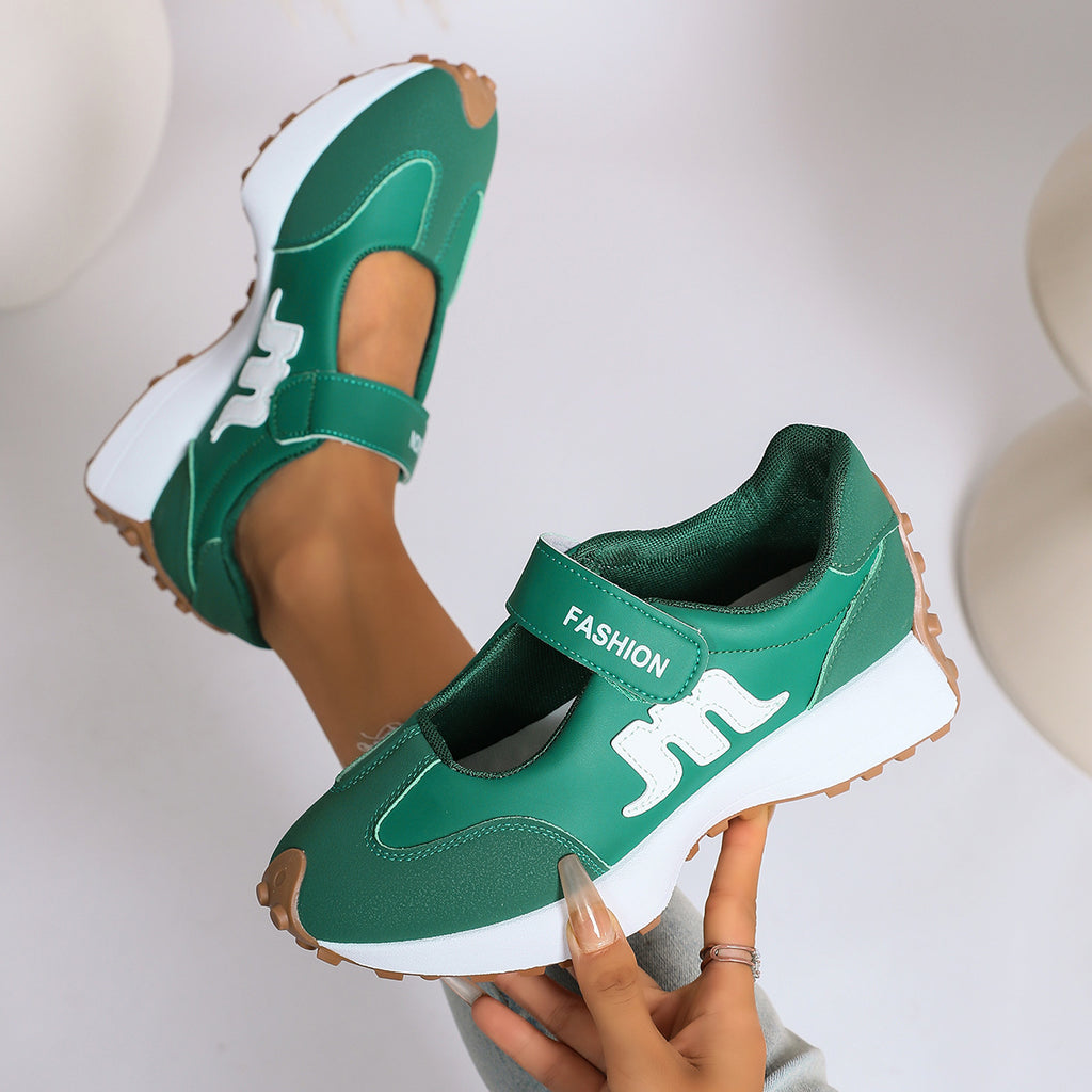 Mary Jane Hook-and-Loop Casual Sneakers with Built-In Arch Support & Convenient Slip-On Wear