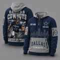 Dallas Cowboys Mascot Personalized Half-Zip Hoodie