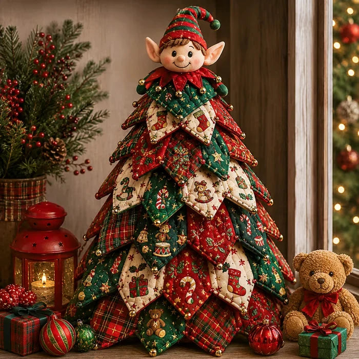 🎄LAST DAY 50% OFF - 🎄🧵DIY Quilted Christmas Tree Kit – Handmade Fabric Holiday Tabletop Tree Decor