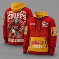 Kansas City Chiefs Mascot Personalized Half-Zip Hoodie