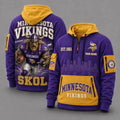 Minnesota Vikings Mascot Personalized Half-Zip Hoodie