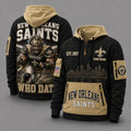 New Orleans Saints Mascot Personalized Half-Zip Hoodie
