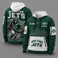 New York Jets Mascot Personalized Half-Zip Hoodie
