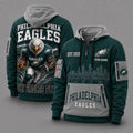Philadelphia Eagles Mascot Personalized Half-Zip Hoodie