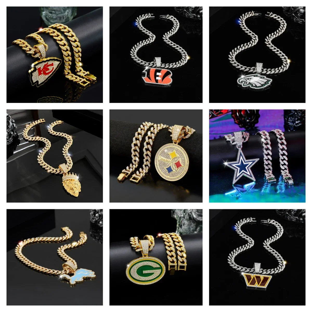NFL Team Pride Gem Chain Necklace